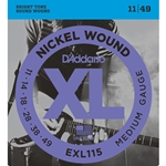 D'addario  D'Addario EXL115 XL Nickel Wound Electric Guitar Strings - .011-.049 Medium