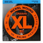 D'addario  D'Addario EXL160 Nickel Wound Bass Guitar Strings - .050-.105 Medium Long Scale