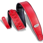 Levys M26VPREDBLK Levy's Reversible Vinyl Guitar Strap - Red/Black