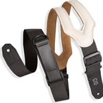 MRHSSCRM Levys 3"" Right Height Ergonomic Garment Leather Guitar Strap Featuring RipChord Technology for Easy Adjust.